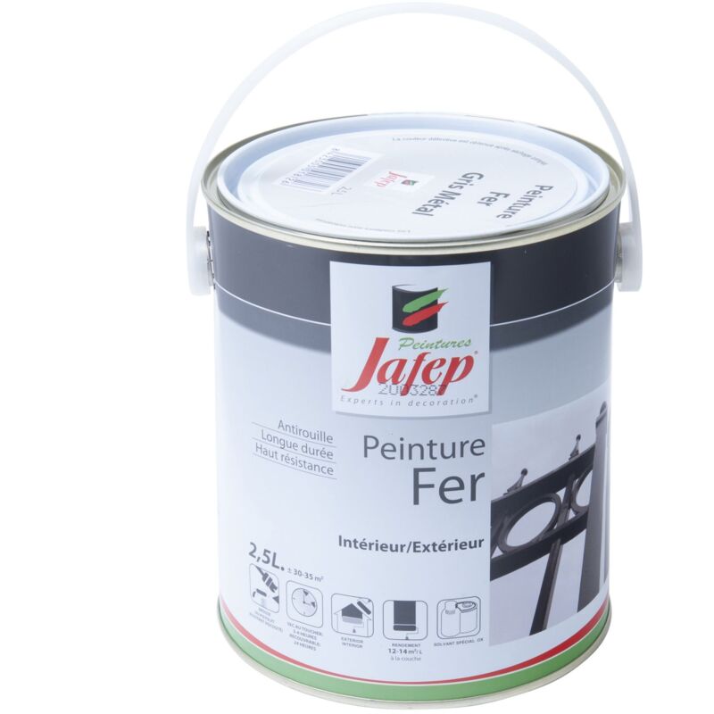 foto del prodotto vernice ferro antiruggine grigio metallico jafep2.5 l
