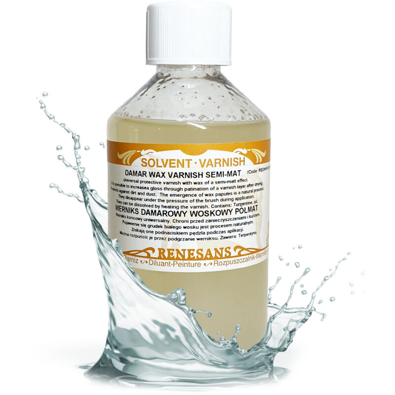 foto del prodotto vernice finale professionale cera damar renesans semi matte 250ml