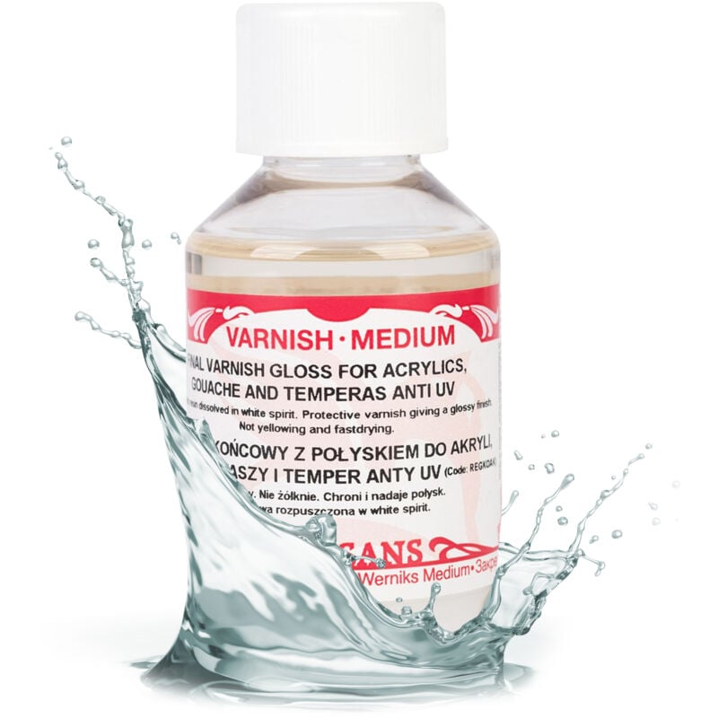 foto del prodotto vernice finale resinata per acrilici, tempera e tempera renesans gloss 100ml