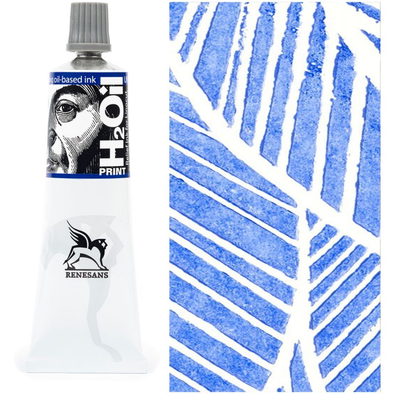 foto del prodotto vernice grafica h2oil per linoleografia renesans 60ml 7 blu oltremarino
