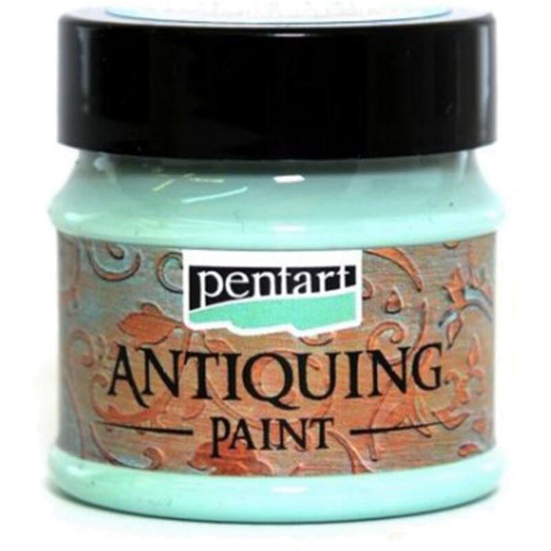 foto del prodotto vernice invecchiante pentart con effetto anticato vintage 50ml patina blu