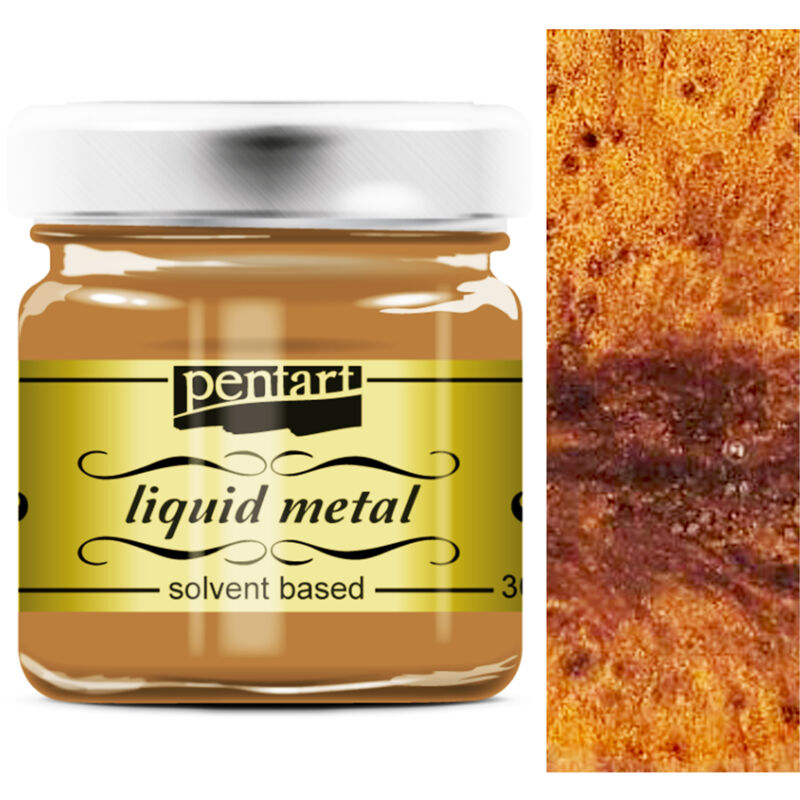 foto del prodotto vernice metallizzata liquida marrone pentart per decorazioni decoupage, 30ml