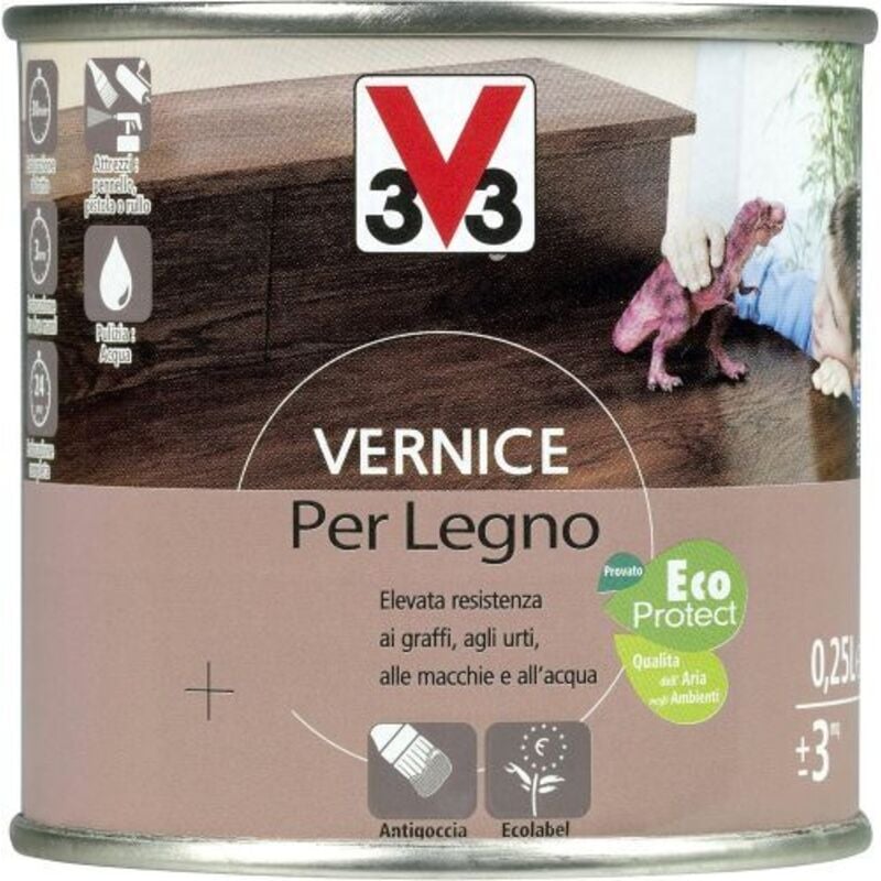 foto del prodotto vernice per legno lt 0,25 noce scuro brillante