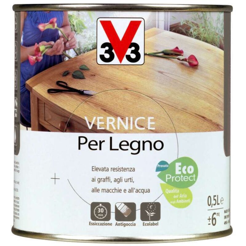 foto del prodotto vernice per legno lt 0,50 noce chiaro brillante