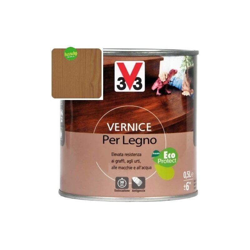 foto del prodotto vernice per legno lt 0,50 noce scuro brillante