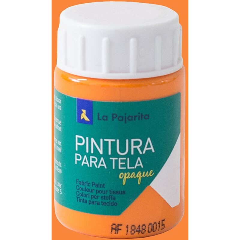 foto del prodotto vernice per tessuto opaque to 05 arancione 35 ml la pajarita pittura ad applicazione diretta su tela