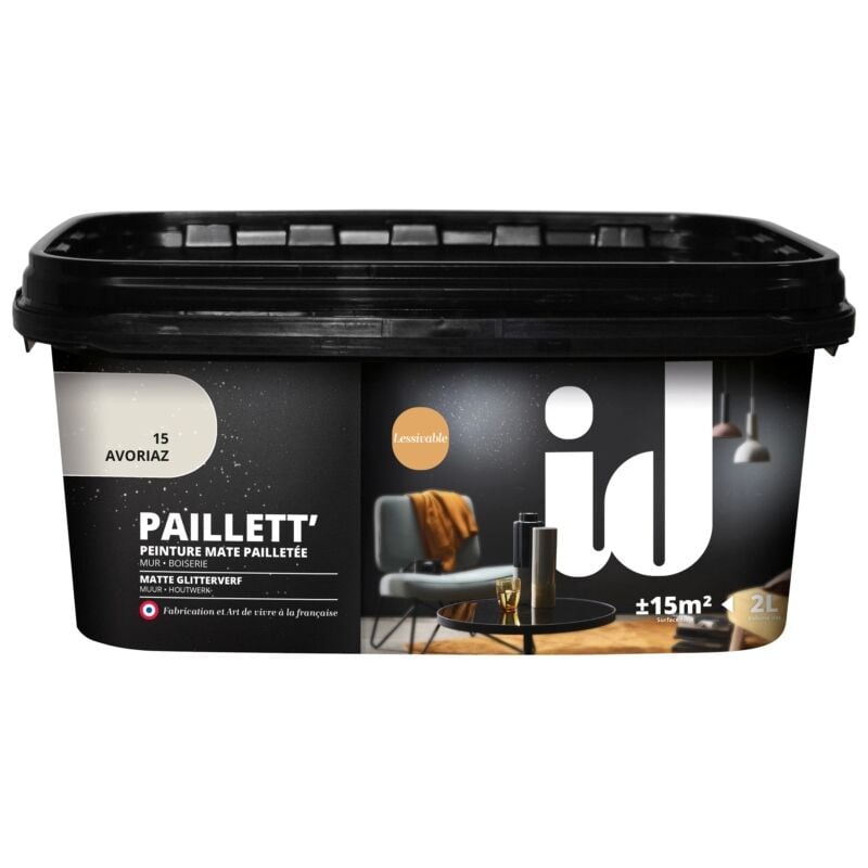 foto del prodotto vernice pittura effetto paillett avorio 2 lt