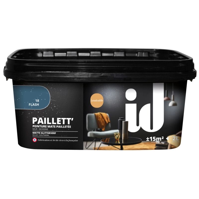 foto del prodotto vernice pittura effetto paillett blu 2 lt