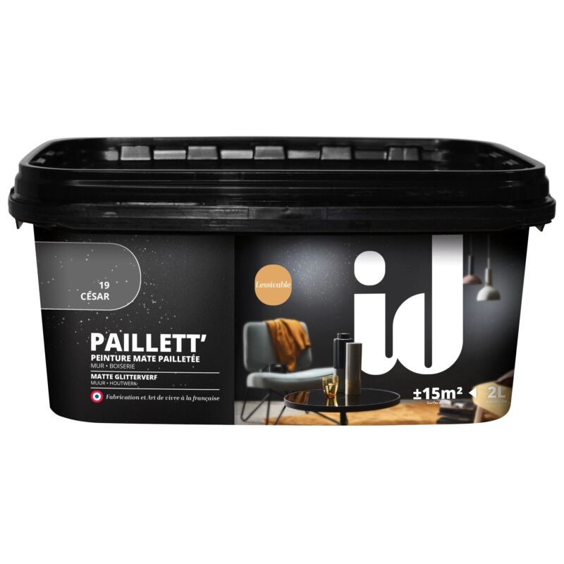 foto del prodotto vernice pittura effetto paillett grigio 2 lt