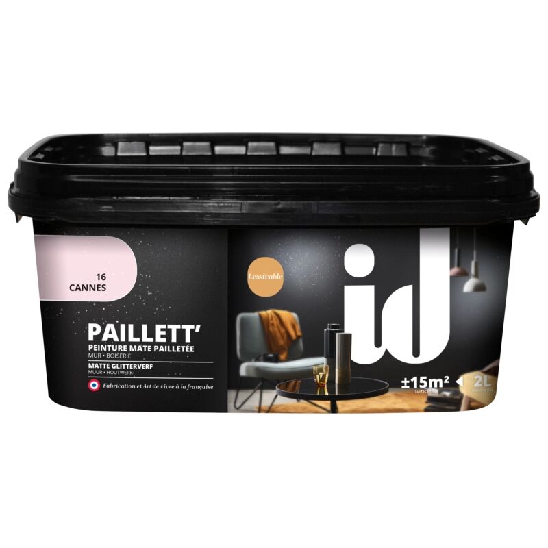 foto del prodotto vernice pittura effetto paillett rosa 2 lt