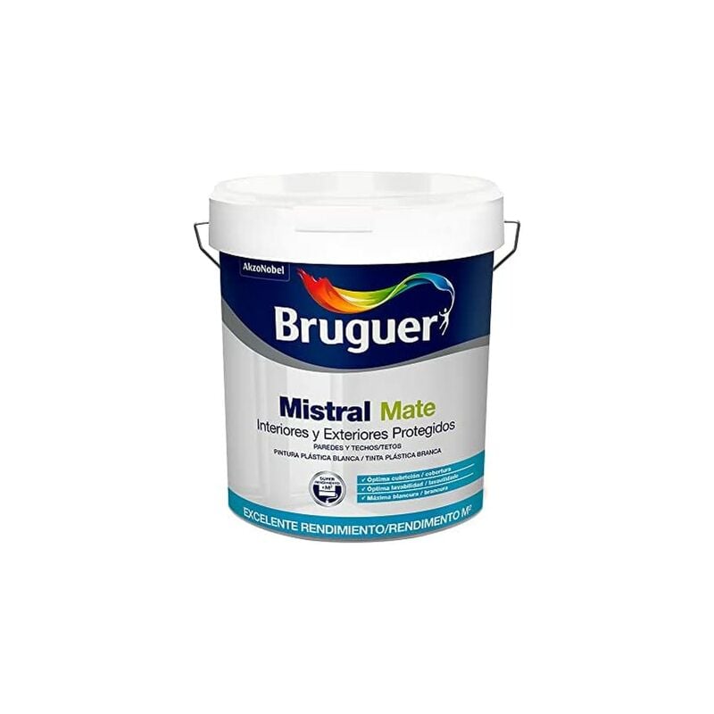 foto del prodotto vernice plastica bianca opaca mistral 0,75l litri 5586676 bruguer