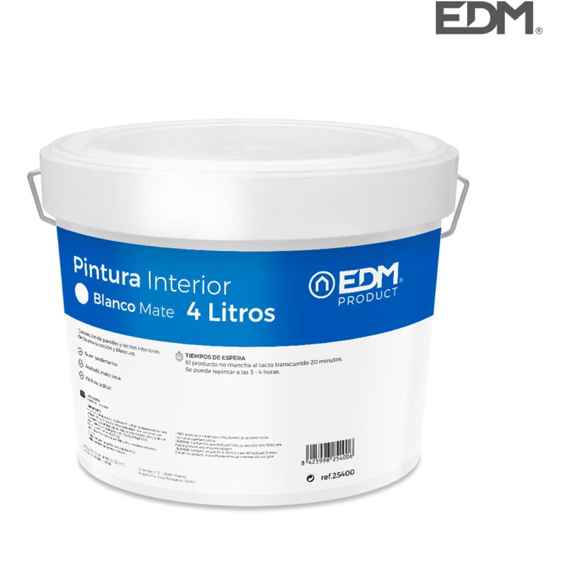 foto del prodotto vernice plastica opaca per interni bianca 4l edm