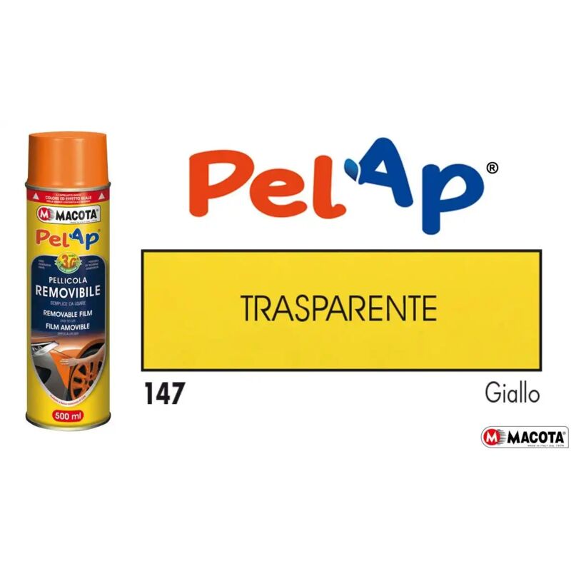 foto del prodotto vernice removibile pellicola spray giallo wrapping tuning cerchi macota 500ml