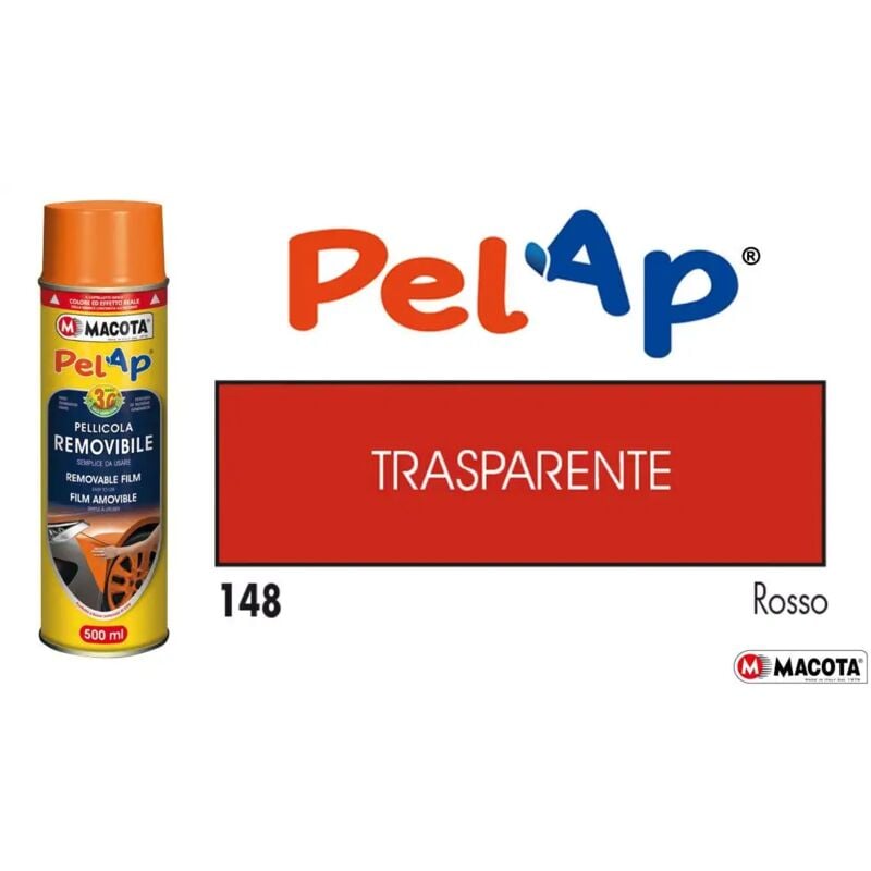 foto del prodotto vernice removibile pellicola spray trasparente rosso wrapping tuning macota