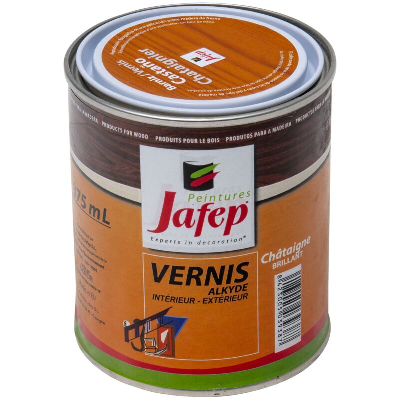 foto del prodotto vernice sintetica castagno lucido jafep 375 ml