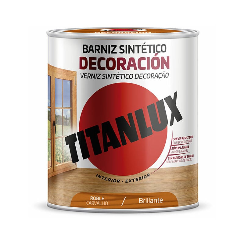 foto del prodotto vernice sintetica rovere decorazione lucida 250 ml titan lux m10100214