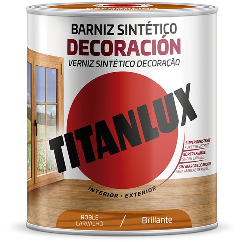 foto del prodotto vernice sintetica rovere decorazione lucida 750 ml titanlux m10100234