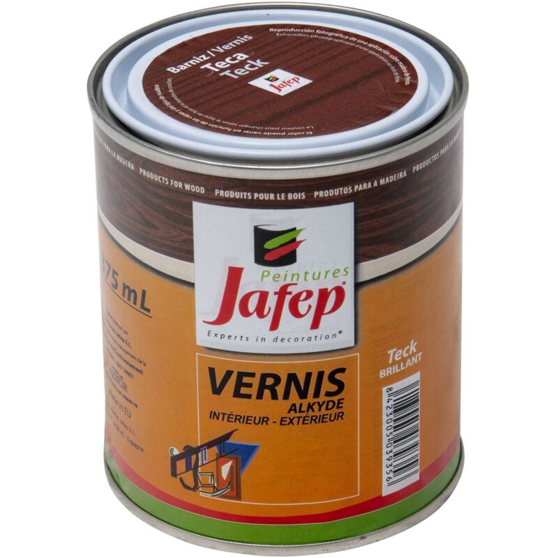 foto del prodotto vernice sintetica tinta teak brillante jafep 375 ml