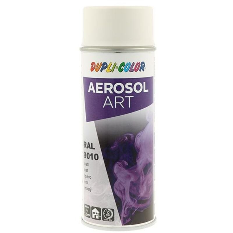 foto del prodotto vernice spray colorata aerosol art bianco puro opaco ral 9010 bomboletta spray da 400 ml per 6 