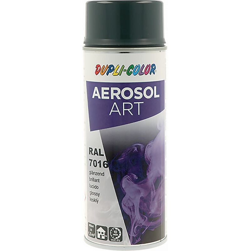 foto del prodotto vernice spray colorata aerosol art grigio lucido ral 7016 bomboletta spray da 400 ml per 6 
