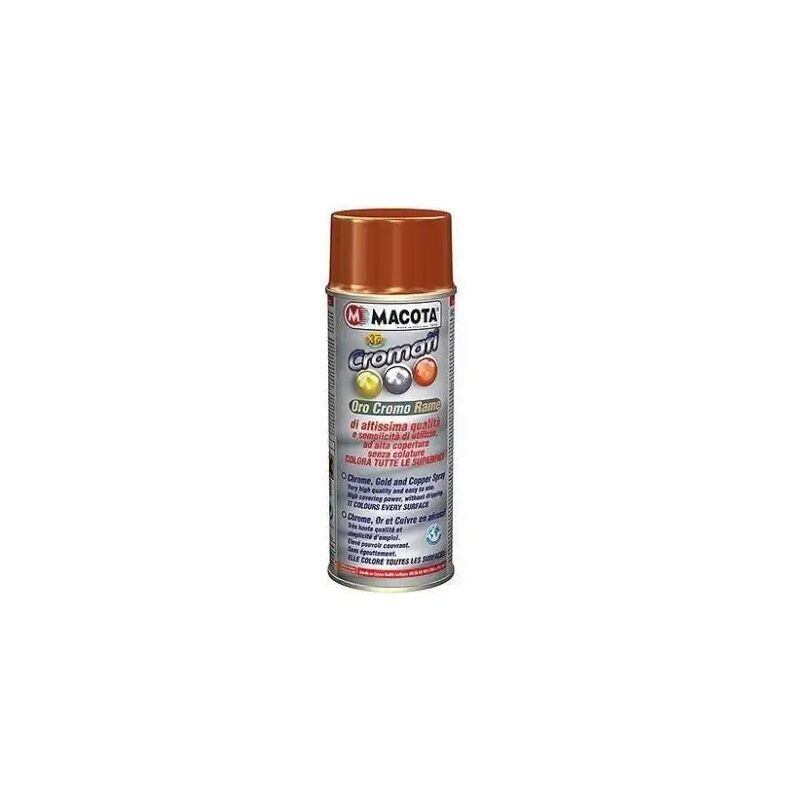 foto del prodotto vernice spray metalli 3g effetto cromo ramatura rame 400ml macota