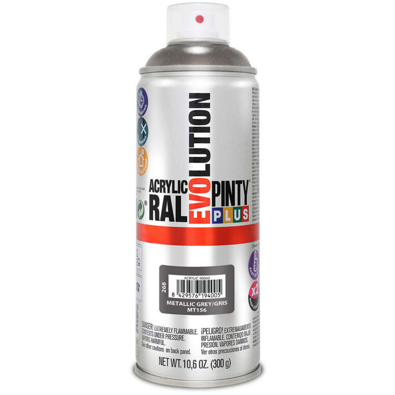 foto del prodotto vernice spray pintyplus evolution mt156 metallizzato 400 ml grigio