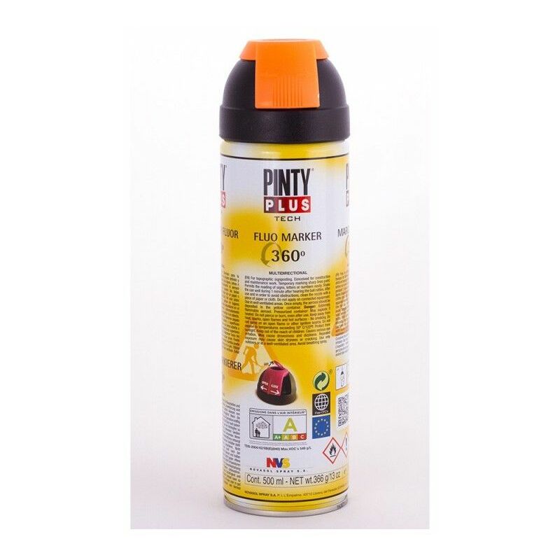 foto del prodotto vernice spray pintyplus tech marker 360 arancione 650cc t143