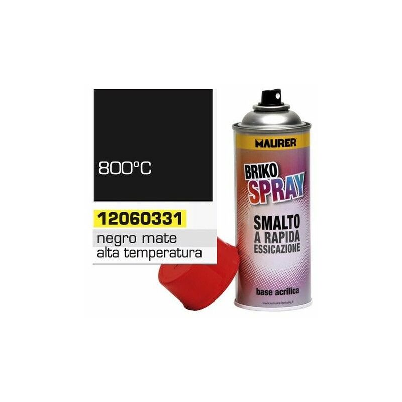 foto del prodotto vernice spray resistente alle alte temperature nero opaco 400 ml.