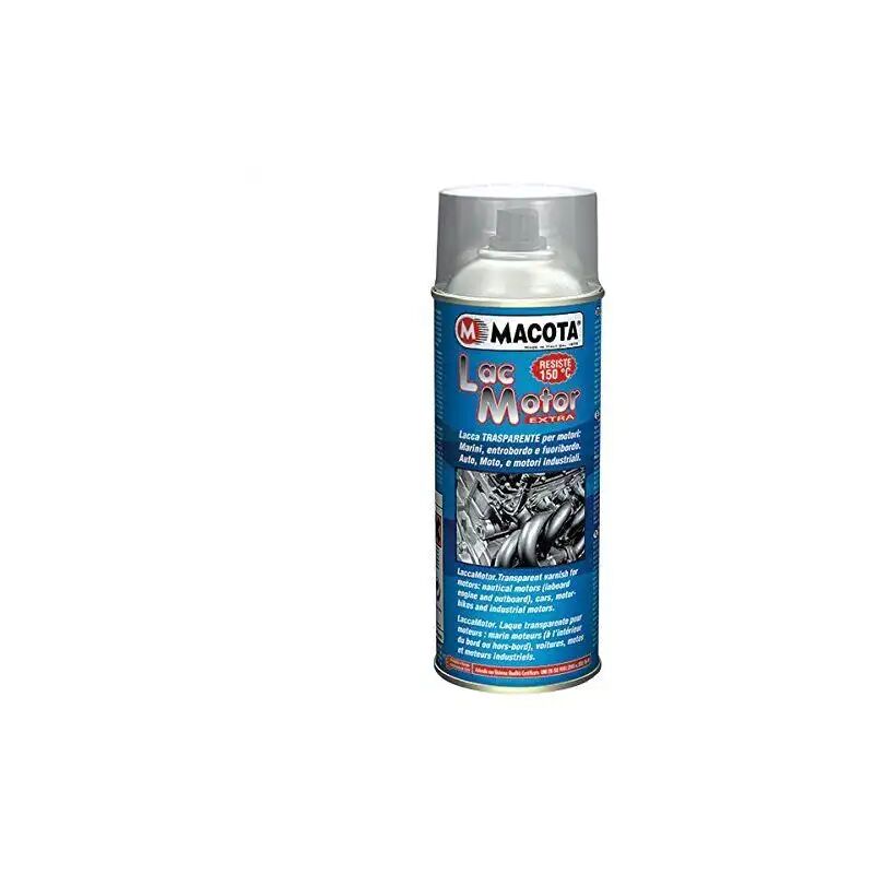 foto del prodotto vernice spray trasparente per motore auto moto motori resistente 400 ml macota