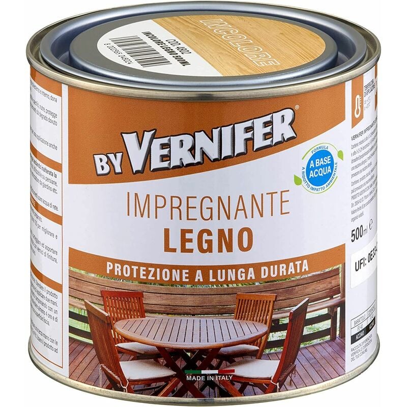 foto del prodotto vernifer impregnante all acqua arexons protezione per legno da esterno interno noce medio
