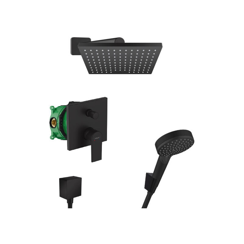 foto del prodotto vernis shape, set doccia all in 1 con soffione 230 doccetta a 2 getti, nero opaco hansgrohe