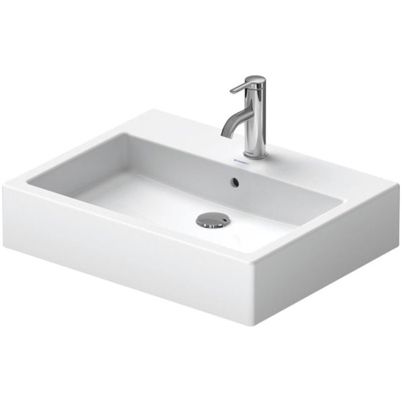 foto del prodotto vero - lavabo da appoggio, 60x47 cm, con 1 foro per miscelatore, bianco alpino 0452600000 - duravit