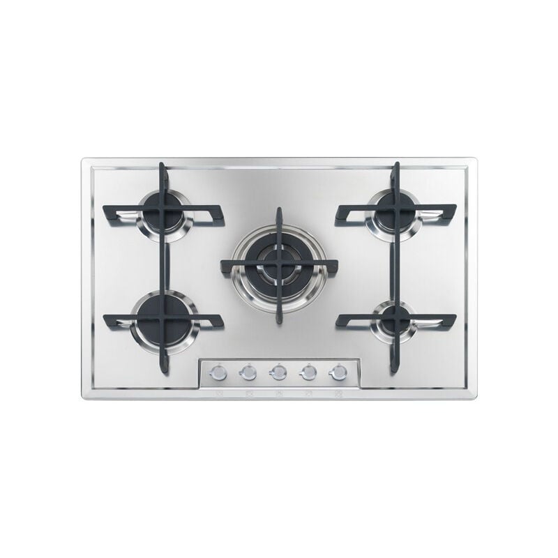 foto del prodotto veronika 5fstd piano cottura a gas 5 fuochi da incasso acciaio inox 76 cm foster