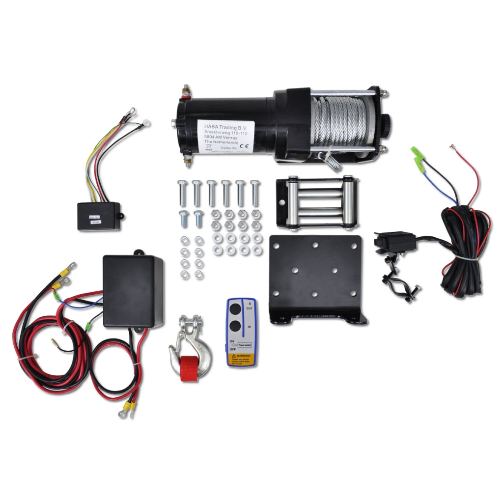 foto del prodotto verricello elettrico 12v 1360kg attrezzi officina garage 3402141