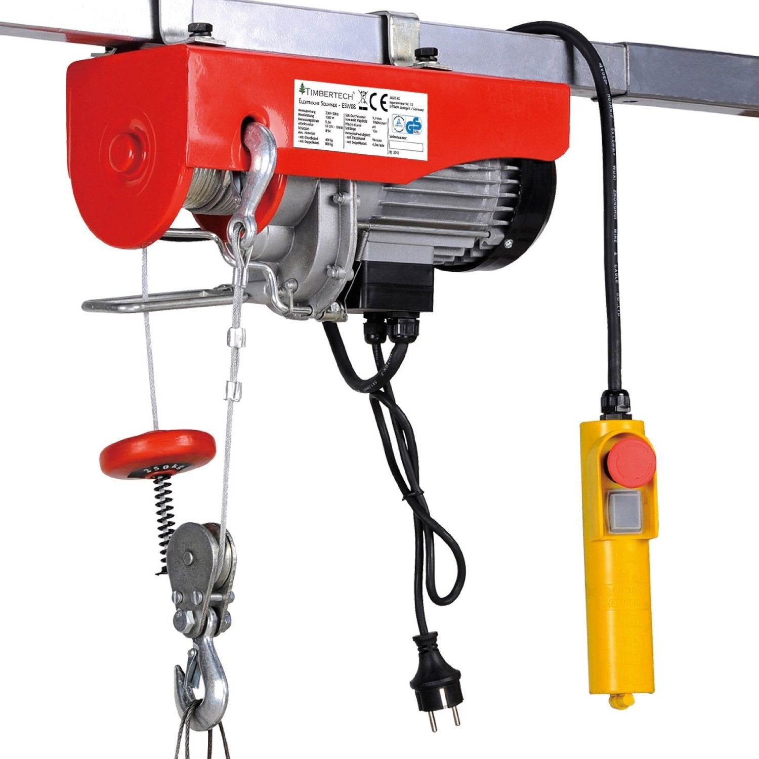 foto del prodotto verricello elettrico professionale con telecomando 1000 w 300 600 kg attrezzi officina garage 3402135