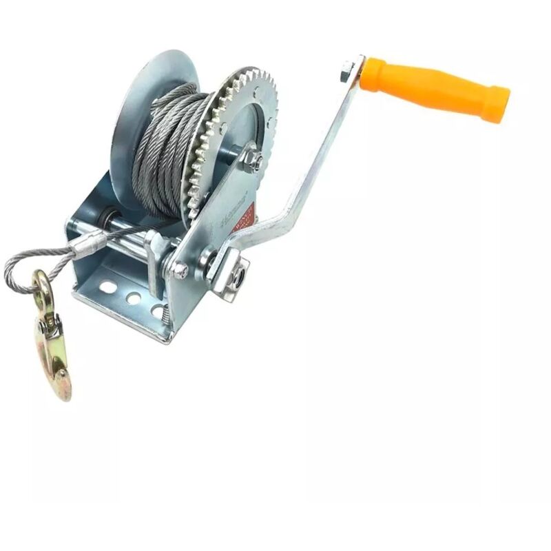 foto del prodotto verricello manuale paranco montacarichi gancio argano 1200 lb cavo acciaio 6 mt