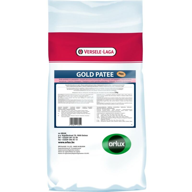foto del prodotto versele laga orlux patee gold big parkeet parrots 25 kg