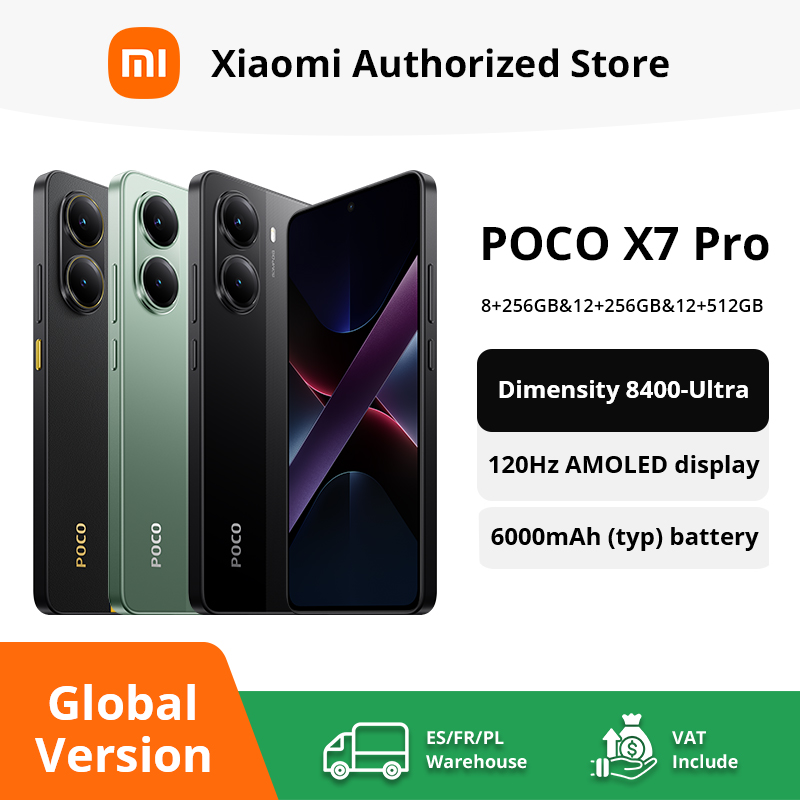 foto del prodotto versione globale poco x7 pro 5g smartphone dimensity 8400-ultra 90w hypercharge 6000mah batteria 50mp fotocamera nfc ip68 1.5k 120hz