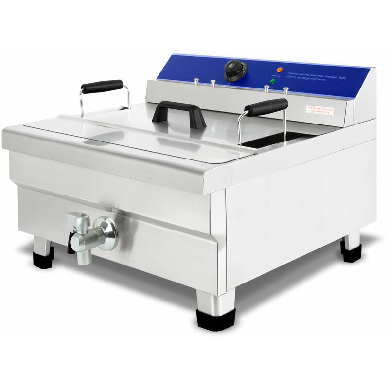 foto del prodotto vertes friggitrice 28l 4500 watt, temperatura regolabile fino a 200 c, elettrica 230v, capacit olio 23 litri, principio della zona fredda, cestino