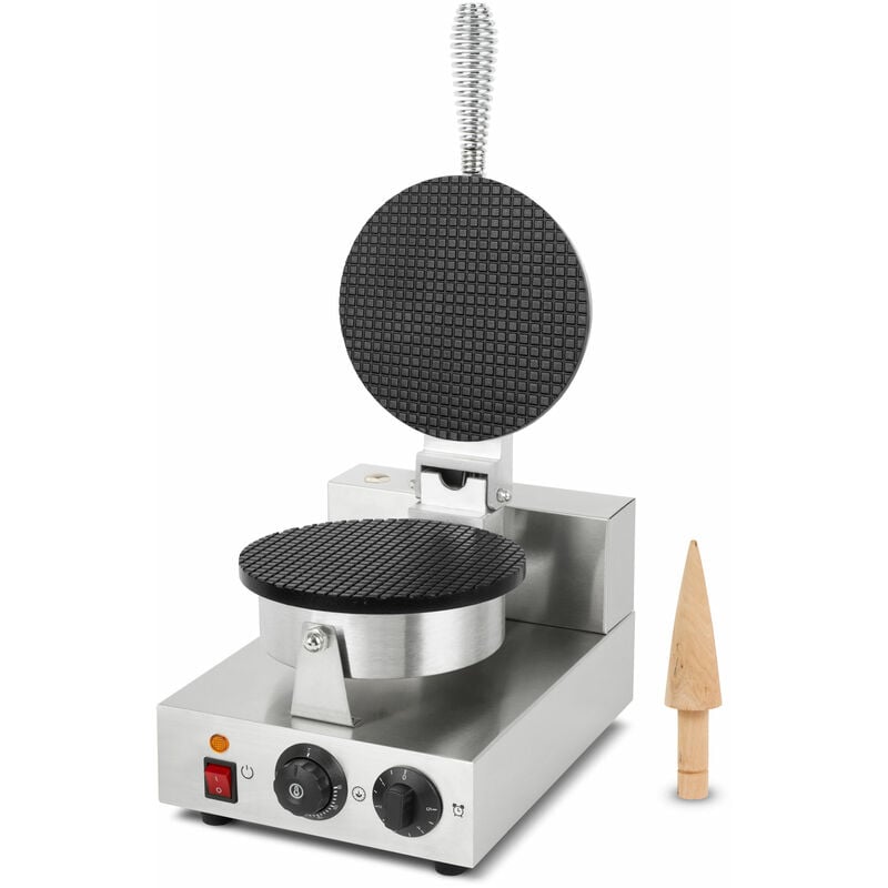 foto del prodotto vertes macchina per waffle, piastra per waffle a cono gelato, waffle maker 24 pezzi h, cono incluso, regolabile 0 300 c, antiaderente, piastra in