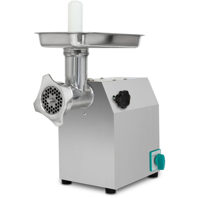 foto del prodotto vertes tritacarne elettrico, acciaio inox, 1100w, 220 kg h, taglia 22, professionale per la ristorazione, 2 vassoi di alimentazione, 4 dischi
