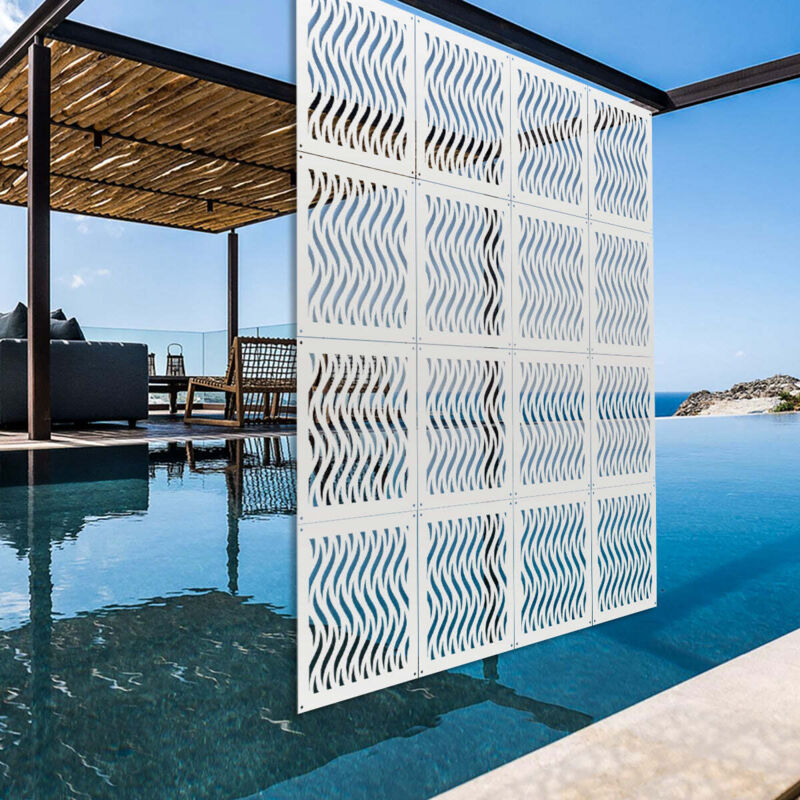 foto del prodotto verticalwaves pannello in pvc traforato parasole misura 48x48 cm colore bianco