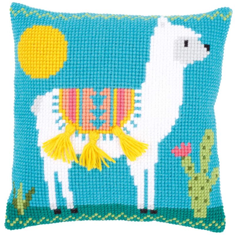 foto del prodotto vervaco kit cuscino punto croce lama set ricamo principianti cuscini gobelin decorativi ca. 40 x 40 cm accessori per lavoretti creativi diy casa