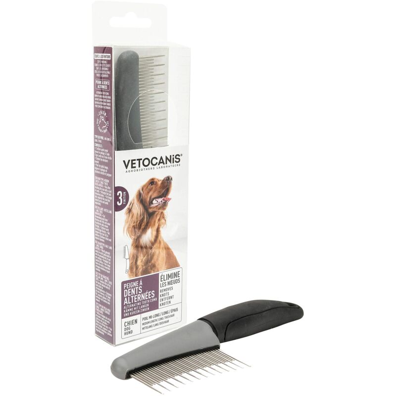 foto del prodotto vetocanis pettine per cani con denti alternati