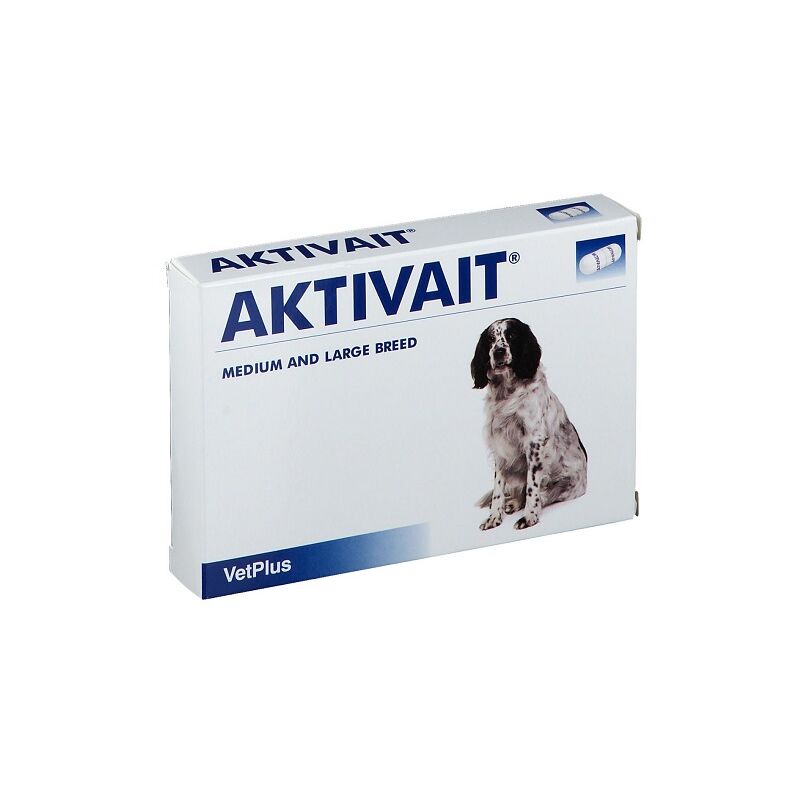 foto del prodotto vetplus supplemento nutrizionale aktivait per supportare il sistema nervoso centrale in cani medi e grandi 60 capsule