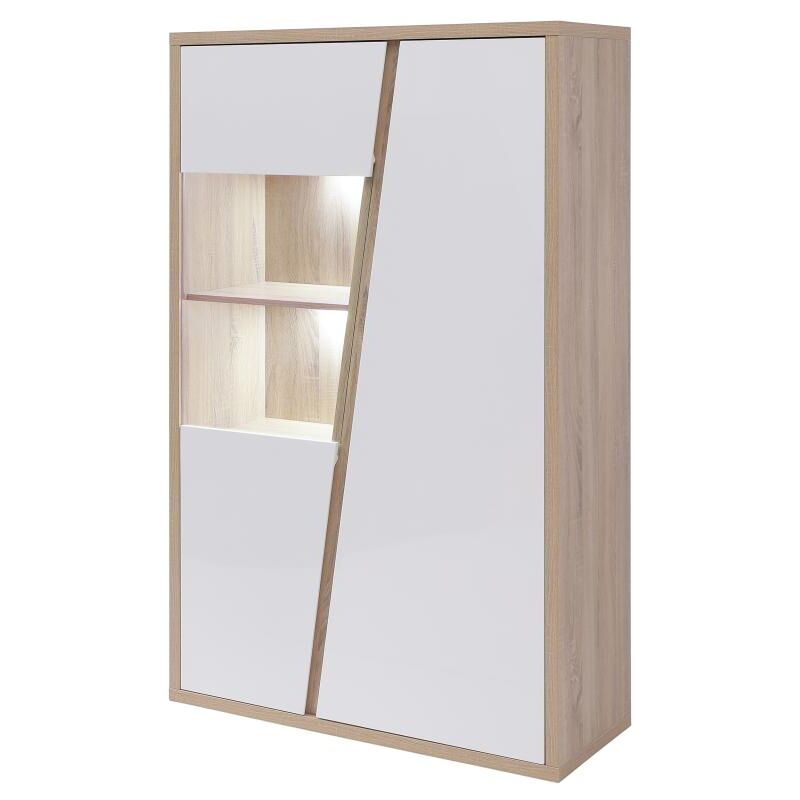 foto del prodotto vetrina 2 ante e 2 nicchie con led bianco e naturale zaoti