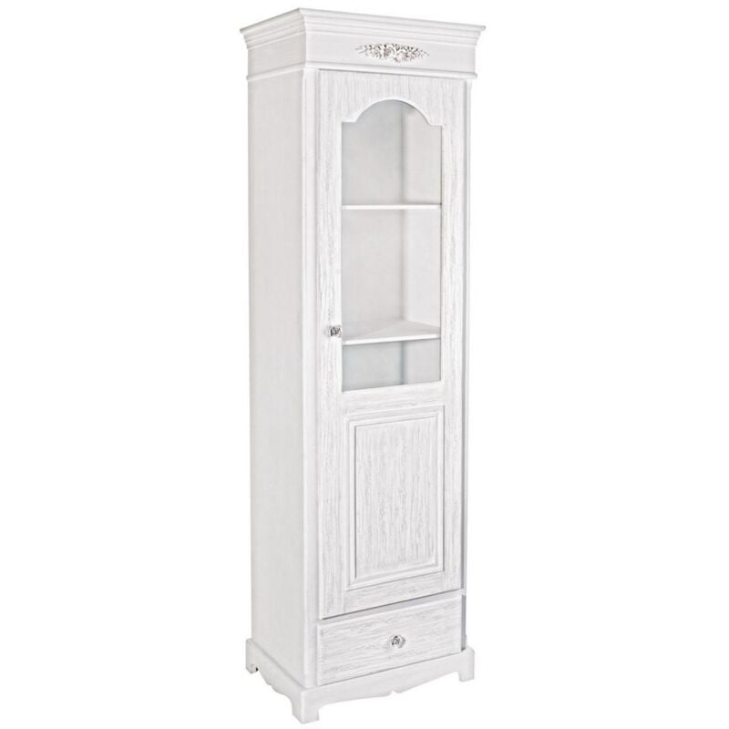 foto del prodotto vetrina blanc in mdf con finitura bianca opaca, maniglie in poliresina 114 cm