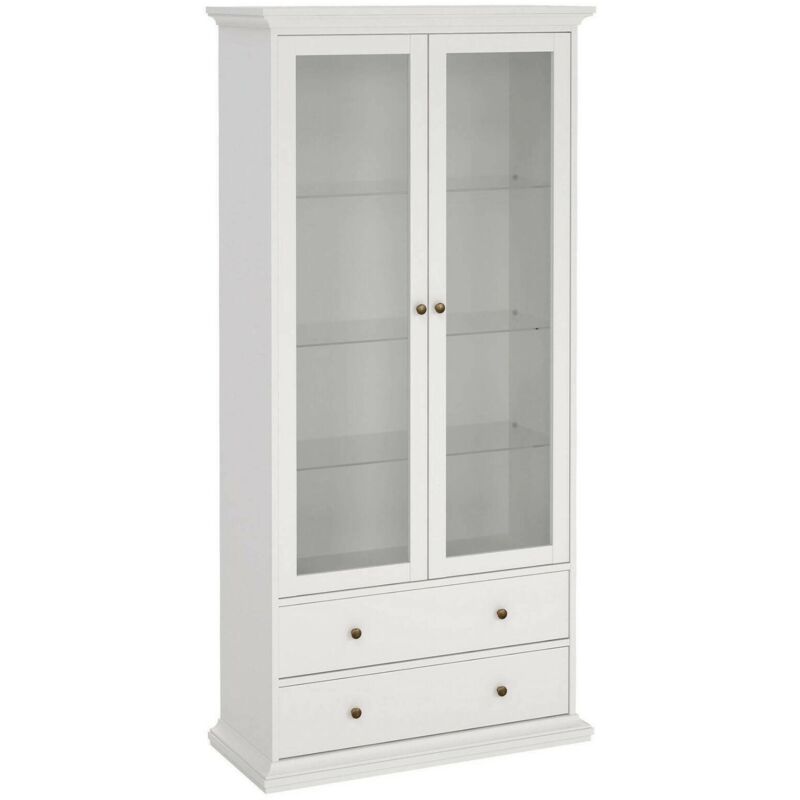foto del prodotto vetrina honore, credenza espositiva, vetrinetta multiuso, madia da soggiorno, 96x42 h201 cm, bianco dmora