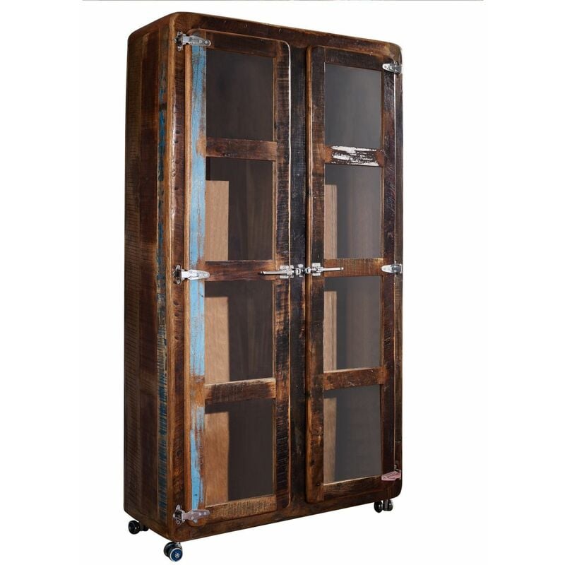 foto del prodotto vetrina in legno di legno riciclato 100x40x180 multicolore laccato freezy 30