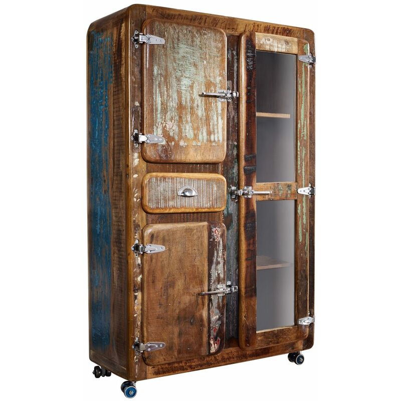 foto del prodotto vetrina in legno di legno riciclato 90x38x140 multicolore laccato freezy 34